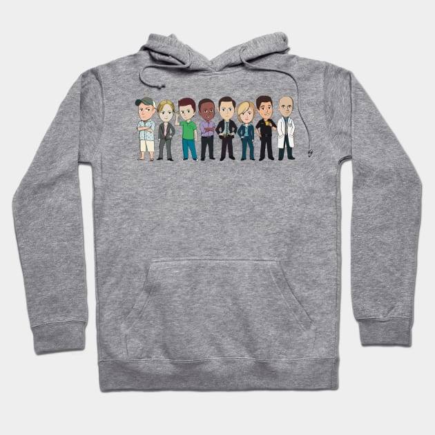 Complete Team Psych Chibi characters Hoodie by CraftyNinja